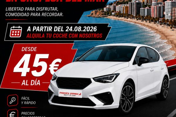 ¿Buscas alquiler de coches en Oropesa del Mar? ¡Ya puedes reservar con Paddock Garage!